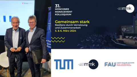 Towards entry "Back on the big stage – Prof. Voigt presents Top-Management Speakers at the 31. Münchner Management Kolloquium"